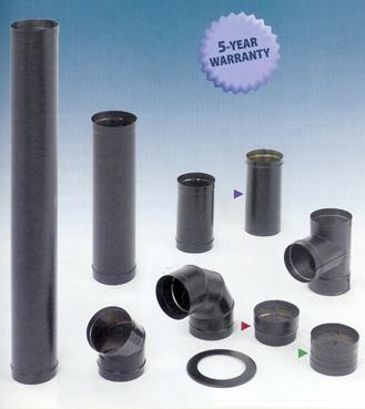 6 DuraBlack Stainless Steel Stove Pipe - Single Wall Pipe - Stove Pipe